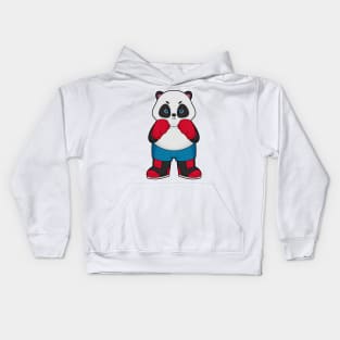 Panda as Boxer with Boxing gloves Kids Hoodie